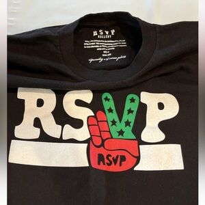 RSVP “Know Justice Know Peace” Spellout BLACK T-shirt Men’s M Green Red White M